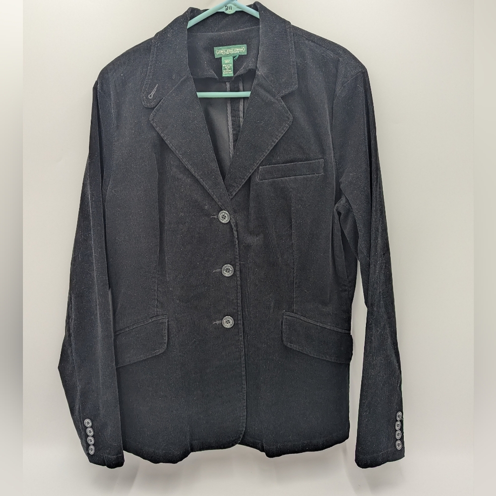 Lauren Jeans Company Women's Corduroy Blazer Jacket Black Medium Academia